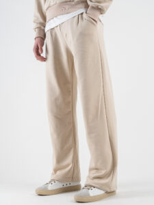 ESTASI Completo tuta over leggero con felpa cappuccio boxy fit + pantalone baggy AD2122 Avorio (2)