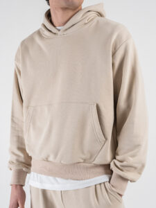 ESTASI Completo tuta over leggero con felpa cappuccio boxy fit + pantalone baggy AD2122 Avorio (8)