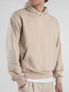 ESTASI Completo tuta over leggero con felpa cappuccio boxy fit + pantalone baggy AD2122 Avorio (9)