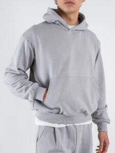 ESTASI Completo tuta over leggero con felpa cappuccio boxy fit + pantalone baggy AD2122 Ferro (3)