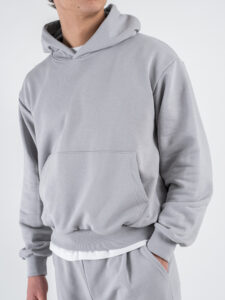 ESTASI Completo tuta over leggero con felpa cappuccio boxy fit + pantalone baggy AD2122 Ferro (4)