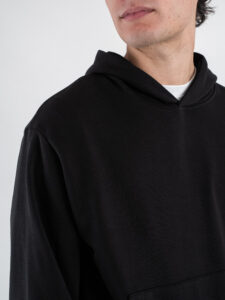 ESTASI Completo tuta over leggero con felpa cappuccio boxy fit + pantalone baggy AD2122 Nero (5)