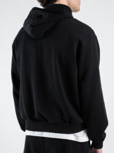 ESTASI Completo tuta over leggero con felpa cappuccio boxy fit + pantalone baggy AD2122 Nero (6)