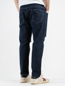 ESTASI Jeans blu 100% cotone con rotture e corto alla caviglia GUARDIOLA Blu scuro (1)