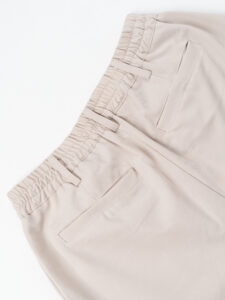 ESTASI Pantalone leggero gamba larga con elastico in vita YAMAL Beige (1)