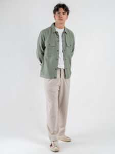 ESTASI Pantalone leggero gamba larga con elastico in vita YAMAL Beige (1)
