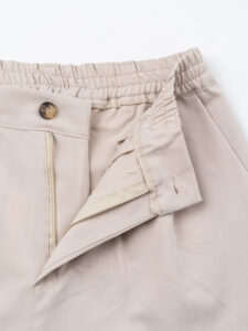 ESTASI Pantalone leggero gamba larga con elastico in vita YAMAL Beige (2)