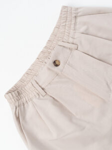 ESTASI Pantalone leggero gamba larga con elastico in vita YAMAL Beige (3)