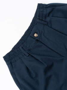 ESTASI Pantalone leggero gamba larga con elastico in vita YAMAL Blu (2)