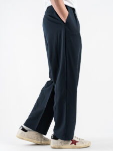 ESTASI Pantalone leggero gamba larga con elastico in vita YAMAL Blu (5)