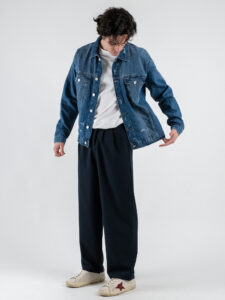 ESTASI Pantalone leggero gamba larga con elastico in vita YAMAL Blu (8)