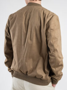 GIANNI LUPO Bomber in ecocamoscio con polsini e collo in maglia GL9730L Cammello (6)