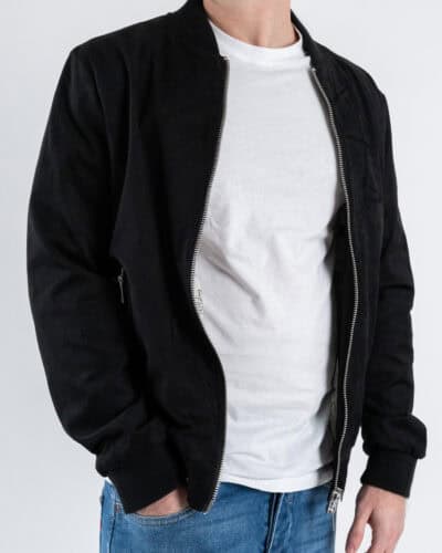 GIANNI LUPO Bomber in ecocamoscio con polsini e collo in maglia GL9730L Nero 4 1 Nuovi Arrivi