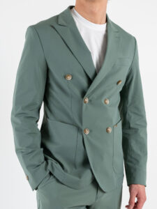 GIANNI LUPO Giacca doppiopetto da abito in tessuto tecnico GL3003TR Light Green (1)