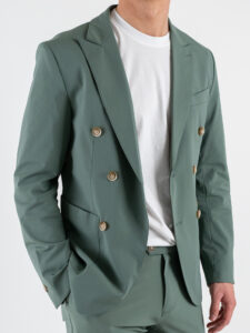 GIANNI LUPO Giacca doppiopetto da abito in tessuto tecnico GL3003TR Light Green (3)