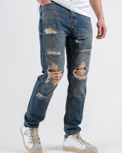 GIANNI LUPO Jeans carrot con schizzi e rotture GRANT GL6347FQ 1 Home