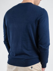 GIANNI LUPO Maglia girocollo leggera in viscosa GL512S Navy (4)