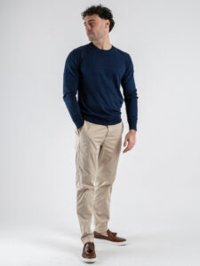 GIANNI LUPO Maglia girocollo leggera in viscosa GL512S Navy (5)