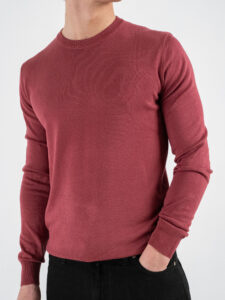 GIANNI LUPO Maglia girocollo leggera in viscosa GL512S Rosso India (3)