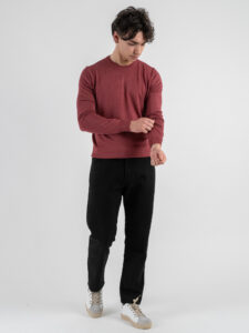 GIANNI LUPO Maglia girocollo leggera in viscosa GL512S Rosso India (5)