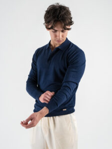 GIANNI LUPO Polo leggera in viscosa GL33762 Navy (2)