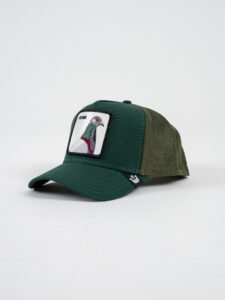 GOORIN BROS Cappellino verde e pacht in pelle bianca stampa piccione HOMIE (2)