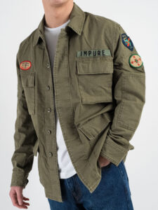 Giacchetta sahariana leggere con patch DENNISO3 Militare2