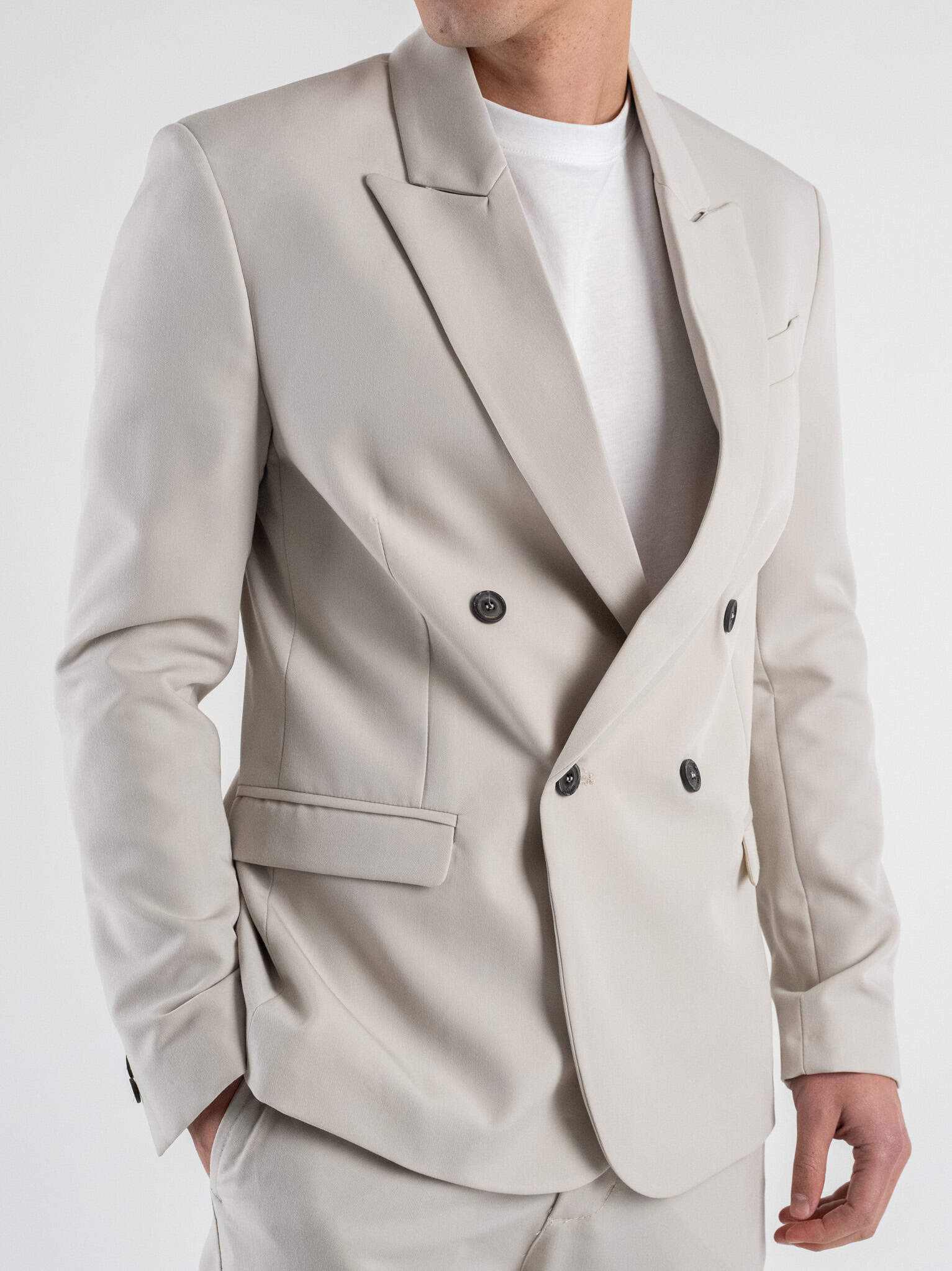 Giacca Doppiopetto Giacchetta Elegante Beige IMPERIAL Giacca