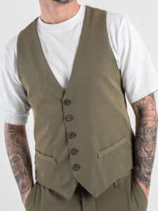 IMPERIAL Gilet da abito L810JBQ Army (3)