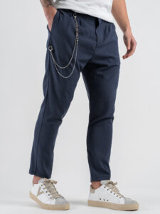IMPERIAL Pantalone da abito chinos con catena rimovibile PB51JCH Blu (3)