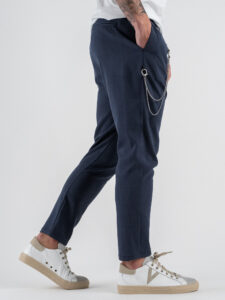 IMPERIAL Pantalone da abito chinos con catena rimovibile PB51JCH Blu (4)