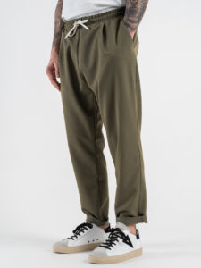 IMPERIAL Pantalone da abito con gamba morbida e coulisse in vita PC8QJBQ Army (2)