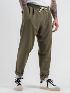 IMPERIAL Pantalone da abito con gamba morbida e coulisse in vita PC8QJBQ Army (3)