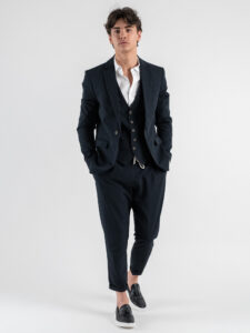 IMPERIAL Pantalone da abito con gamba morbida e coulisse in vita PC8QJBQ Navy (3)