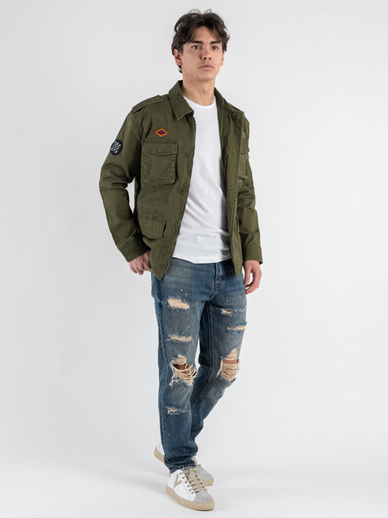 IMPURE Giacchetta sahariana leggere con pacht FISHER03 Militare 7 Outfit