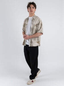 ONLY&SONS Camicia a mezza manica in fantasia BUD 220228390 Chinchilla (2)