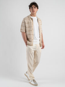 ONLY&SONS Camicia crochet a mezza manica BART 22033329 Silver Lining (2)