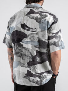 ONLY&SONS Camicia misto lino in fantasia a mezza manica BUD 22028390 Surf Spray (1)