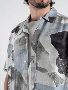 ONLY&SONS Camicia misto lino in fantasia a mezza manica BUD 22028390 Surf Spray (4)