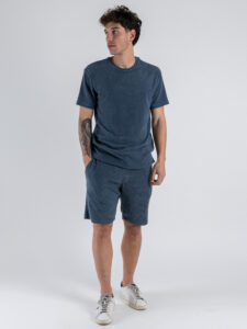 ONLY&SONS Coordinato over in spugna con T-shirt + Bermuda HELLAS Vintage Indigo (2)