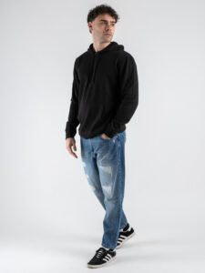 ONLY&SONS Felpa con cappuccio garzata DAVID 22031915 Black (2)