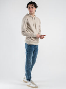 ONLY&SONS Felpa con cappuccio garzata DAVID 22031915 Silver Lining (2)