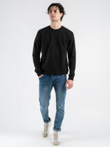 ONLY&SONS Felpa girocollo garzata DAVID 22031914 Black (1)