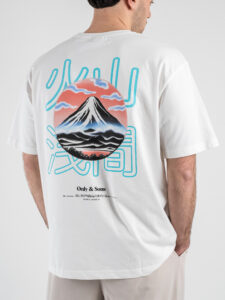 ONLY&SONS T-shirt con stampa sul retro MOUNTAIN 22033553 Cloud dancer (1)