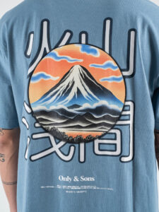 ONLY&SONS T-shirt con stampa sul retro MOUNTAIN 22033553 Spring Lake (4)