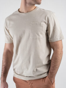 ONLY&SONS T-shirt rigata a taglio vivo con taschino frontale BALE 22025680 Cloud Dancer (1)