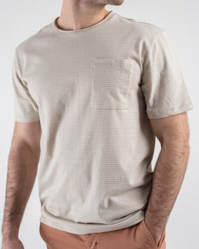 ONLYSONS T shirt rigata a taglio vivo con taschino frontale BALE 22025680 Cloud Dancer 1 Nuovi Arrivi