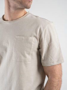 ONLY&SONS T-shirt rigata a taglio vivo con taschino frontale BALE 22025680 Cloud Dancer (2)