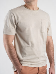 ONLY&SONS T-shirt rigata a taglio vivo con taschino frontale BALE 22025680 Cloud Dancer (5)