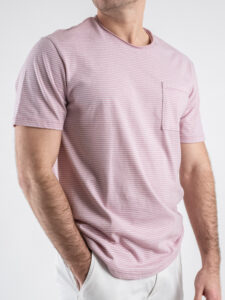 ONLY&SONS T-shirt rigata a taglio vivo con taschino frontale BALE 22025680 Kepse Lilac (3)